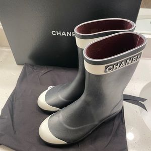 2019 SOLD OUT CC Rain Boots Shoes Black White size 39/9